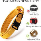 Tactical Dog Collar, Adjustable Military Training Nylon Dog Collar with Control Handle and Heavy Quick-Release Metal Buckle for Small Medium Large Dogs, Yellow XL
