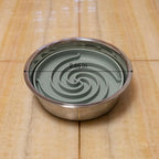 Slow Feeder Dog Bowls, Dishwasher Microwave Safe Silicone Puppy Puzzle Bowl with Non-Slip Design for Eating (Grey Green)
