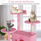 Cat Tree 70 Inches Cat Tower for Indoor Cats Multi-Level Cat Condo with Litter Box Enclosure,Scratching Posts for Indoor Cats (Pink)
