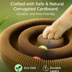 Interactive Cat Toy, Kitty Curls Cat Scratcher, Twisty Paws Cat Scratching Post, Kitty Kurls Magic Organ Cat Scratch Pad with Ball Toy for Indoor Cats, for Kitty kurlz Modern Cat Scratching Board