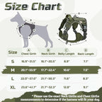 rabbitgoo Tactical Dog Harness Medium Sized Dog, No Pull Military Service Vest with Handle & Molle, Easy Control for Training Walking, Adjustable Reflective Straps, Green camo, M