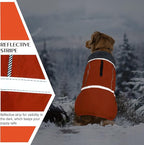 QBLEEV Warm Reflective Jacket, Waterproof Winter Coat With Turtleneck for Cold Weather, Thick Fleece Snowsuit Christmas Vest Pet Apparel for Small Medium Large Dogs 2XL