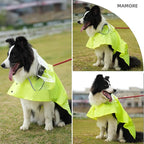 Dog Raincoat Waterproof Rain Poncho with Hoodie, High Reflective Adjustable Pet Rain Jacket with Leash Hole for Small Medium and Large Dogs (Fluorescent Green, XX-Large)