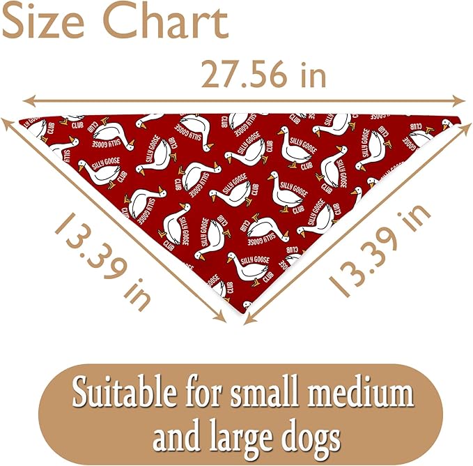 JXGZSO 1 Piece Silly Goose Triangle Dog Bandana Meme Goose Duck Merchandise (Silly Goose D red)