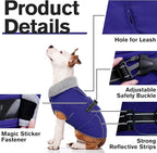 Lelepet Warm Dog Winter Coat Waterproof Dog Jacket with Adjustable Buckle & Leash Hole Reflective Pet Fleece Snowsuit Turtleneck Windproof Cold Weather Coats, Blue, S