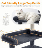 Made4Pets Cat Tree Tower 70in Cat Tower for Indoor Cats Kitten Tree Multi-Level Cat Tree with 2 Condo Furniture Activity Center with Scratching Posts Funny Toys Kittens Pet Play House, Grey