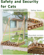Cat Window Perch 2 Pack,Cat Window Hammock Bed for Indoor Cats,Large Handwoven PE Rattan Window Seat,4 Suction Cups,Double Sided Washable Cushion Bed,2.3 Inch Fence Shelf, Pet Kittens Natural