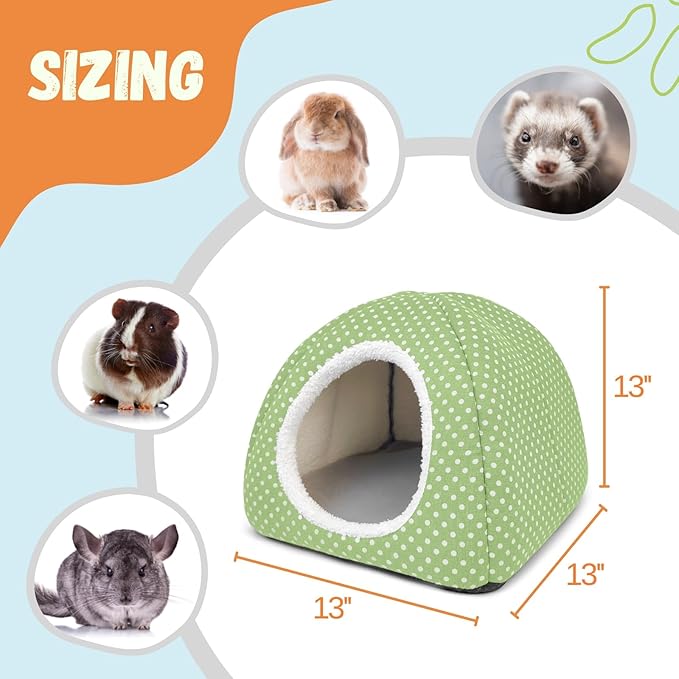 Rabbit Hideout Large Bunny Bed Washable Rabbit House and Hideout Fleece Guinea Pig Hiding Hut for Indoor Bunnies Small Animal Hideaway