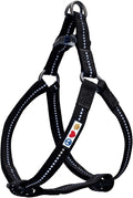 Pawtitas Recycled Reflective Step-in Dog Harness – Adjustable No-Pull Vest for Puppies to Seniors Safe & Comfortable S Black