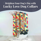 Lucky Love Dog Martingale Dog Collar & Leash - Adjustable, No-Slip, Durable, Comfortable, Soft Webbing, & Stylish Patterned Collar & Leash Set for Male and Female Dogs - Oscar Combo, Large
