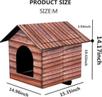 Outdoor Cat House Cat House for Outdoor and Indoor Use - Waterproof Shelter for Cats, Dogs, and Feral Animals (Redwood Color, Medium)