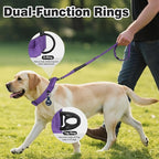 Joytale Tactical Dog Collar for Large Dogs with Control Handle, Heavy Duty Military Training Collar for Power Breeds, AirTag Holder Case, Quick Release Metal Buckle, Soft Padded, L, Purple