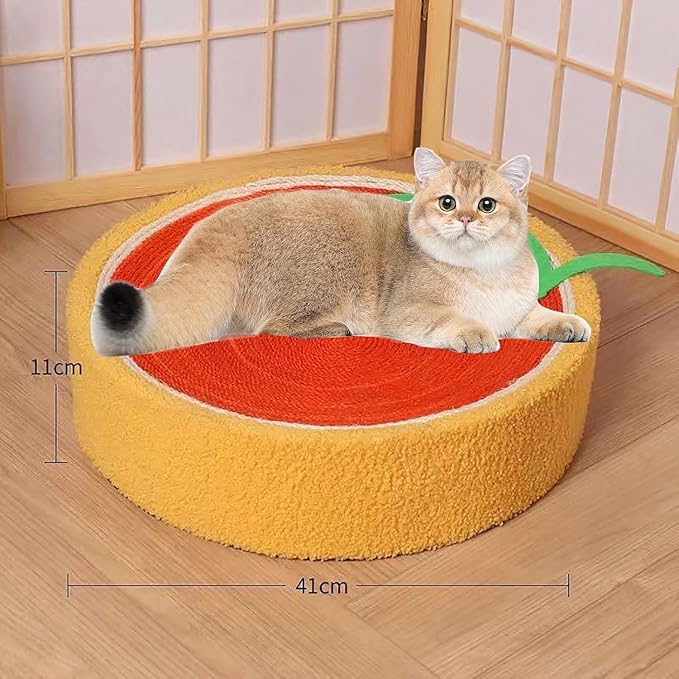 Fruit Cat Scratcher, Cat Fruit Scratcher, Fruit Shaped Cat Scratcher, Orange Round Cat Bed, Wear-Resistant Sisal Cat Supplies,to Meet The Cat's Nature of Grinding and Scratching (Avocado)