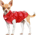 Winter Warm Dog Jacket for Small Medium Dogs Cat Cold Weather Coats with Harness Paded Dogs Fleece Vest Waterproof Windproof Dog Snow Jacket Pet Puppy Clothes (Red,L)