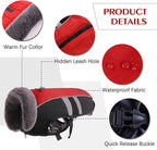 QBLEEV Warm Reflective Winter Jacket, Waterproof Windproof Turtleneck Clothes for Cold Weather, Fleece Snowsuit Christmas Vest Pet Apparel for Small Medium Large Dogs 3XL