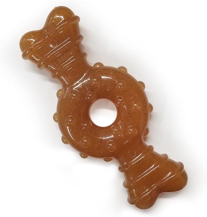 Nylabone Ring Bone Puppy Chew Toy for Puppies, Soothing Teething Toys for Puppies, Puppy Enrichment Toys, Long Lasting Chicken Flavor, For Medium Dogs - Up to 35 lbs, 1 Count