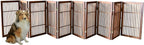 Urnporium Pet Dog Gate Freestanding, Strong Durable Folding Wooden Fence, Portable Acacia Hardwood Safety Barrier for Indoor & Outdoor Use (Brown Pet Gate, 10 Panel 30" Tall)