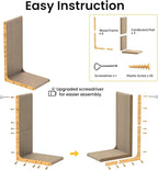 Cardboard Cat Scratcher, 26" L-Shaped Scratch Pad, Vertical Wall-Leaning Scratching Board to Protect Furniture for Indoor Cats,Wood Grain Jumbo