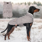 KYEESE Dog Coat Windproof Pet Sweater with Warm Pet Winter Puffer Coat with Leash Hole Waterproof Pets Clothes for Cold Weather Soft Dogs Jacket with Pocket Thick Dog Coats for Medium Dogs