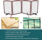 Dog Fence Indoor,Dog Gate Indoor for Doorway pet gate -4-Panel Freestanding, Hallways, House or Stairs -80x24-Inch Retractable Foldable Expandable Wood Pet by SFJC (Brown) ﻿