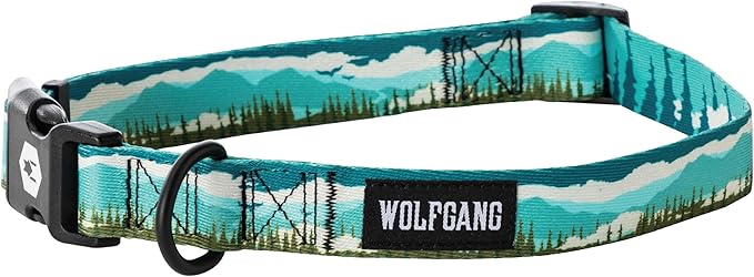 Wolfgang Heavy Duty, Adjustable Dog Collar with Quick Release Nylon Buckle for Walking & Training, GreatEscape Print, Small