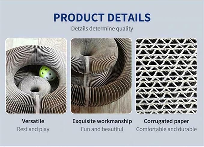 Cat Toy, Magic Organ Cat Scratcher, The Original, Cat Scratchers for Indoor Cats, Cat Toy Round Accordion (3)