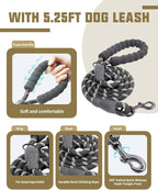 AUROTH Dog Harness and Leash Set, Soft Padded Service Dog Vest with 5.25FT Dog Leash, No Choke, Easy On Pet Vest, Adjustable Reflective No Pull Dog Harness for Large Dogs, Easy Walking and Training