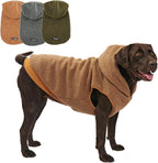 Tuff Pupper Fleece Dog Hoodie Sweater | Teddy Sherpa Outer & Soft Polar Fleece Lining | Adjustable Fit Winter Coat with Hood, Leash Hole, Ribbed Cuffs | for Small Medium Large XL XXL Dogs (Brown, XL)