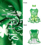CuteBone St.Patrick's Day Dog Green Dress Velvet for Small Dogs Girl Puppy Dresses Clover Dog Clothes CVA14S-D