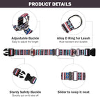 Hikiko Martingale Collar for Dogs with Bohemia Tribal Pattern Soft Nylon Strong Dog Collars for Small Medium Large Dogs Walking Training (Tribal,Medium)