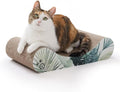 Necoichi Cardboard Cat Scratcher Bed for Indoor Cats - Cat Scratching Board, Horizontal Cat Scratch Pad Lounger with Reversible Usability and Extra Comfort for Lounge, Curved (18" Medium, Dark Cherry)