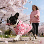 KOOLTAIL Spring Dog Hoodie Pet Clothes Sweater with Hat and Pocket for Medium Large Size Dogs Outdoor Picnic Camping, Insect Protection Anti-Hair Loss, Soft Fleece Dog Hooded Sweatshirt,Pink Flower XL