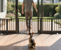 BFNN Metal Short Dog Gate, 16.5" High to Step-Over, Free Standing Foldable Pet Gate, Up to 72" Wide Puppy Fence for Stairs and Doorways, Indoor & Outdoor Use, No Drilling and No Assembly, Black
