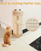 BNOSDM 2 Pack Corner Wall Cat Scratcher Corners Pet Scratch Pad for Cats Vertical Scratching Board Sisal Protector Furniture Pet Wear Resistant Mat for Door Sofa (Beige)