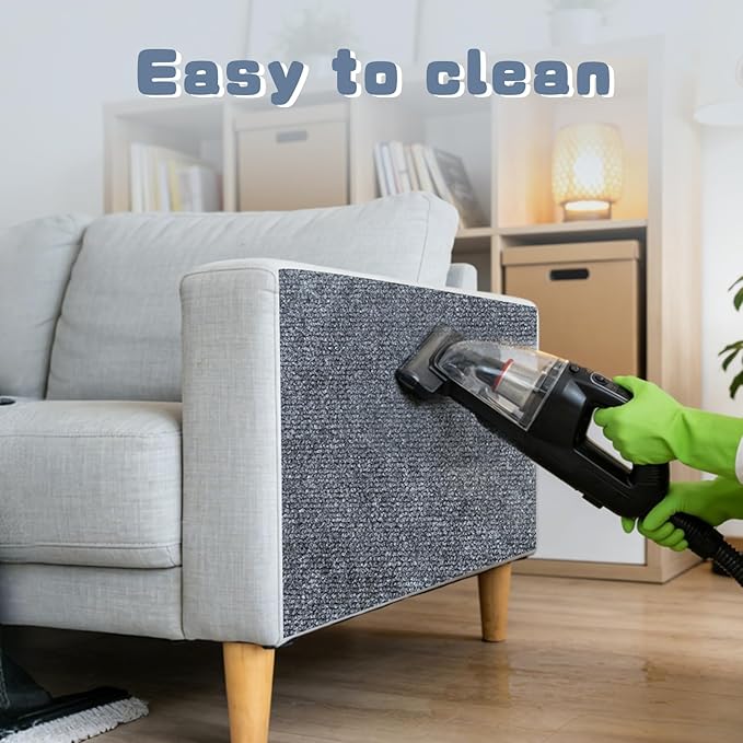 157.4"X15.8" Cat Scratch Furniture Protector, Anti Scratch Couch Protector from Cat Claws, Self-Adhesive Cat Scratching Pads, DIY Couch Cat Scratcher for Corner Sofa Wall & Door (Gray)
