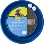 Cat Scratcher Toy Ball Track for Indoor Cats,Round Interactive Scratching Board Exercise Set for Bored Indoor Adult and Kitten Mental & Physical Stimulation (Blue)