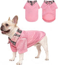 SCENEREAL Dog Sweaters for Small Medium Dogs, Pet Hoodie Sweatshirts Winter Knitted Pullovers with Fashion Shirt Collar, Puppy Clothes Cold Weather Coats, Pink SM
