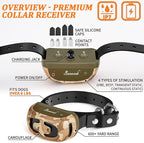 Electric Shock Collar - Dog Training Collar with Remote 2000ft, Waterproof Dog Shock Collar for Medium Large Dogs with Strong Vibration&Beep, Rechargeable E Collar with 2 Collar Straps (Desert Camo)