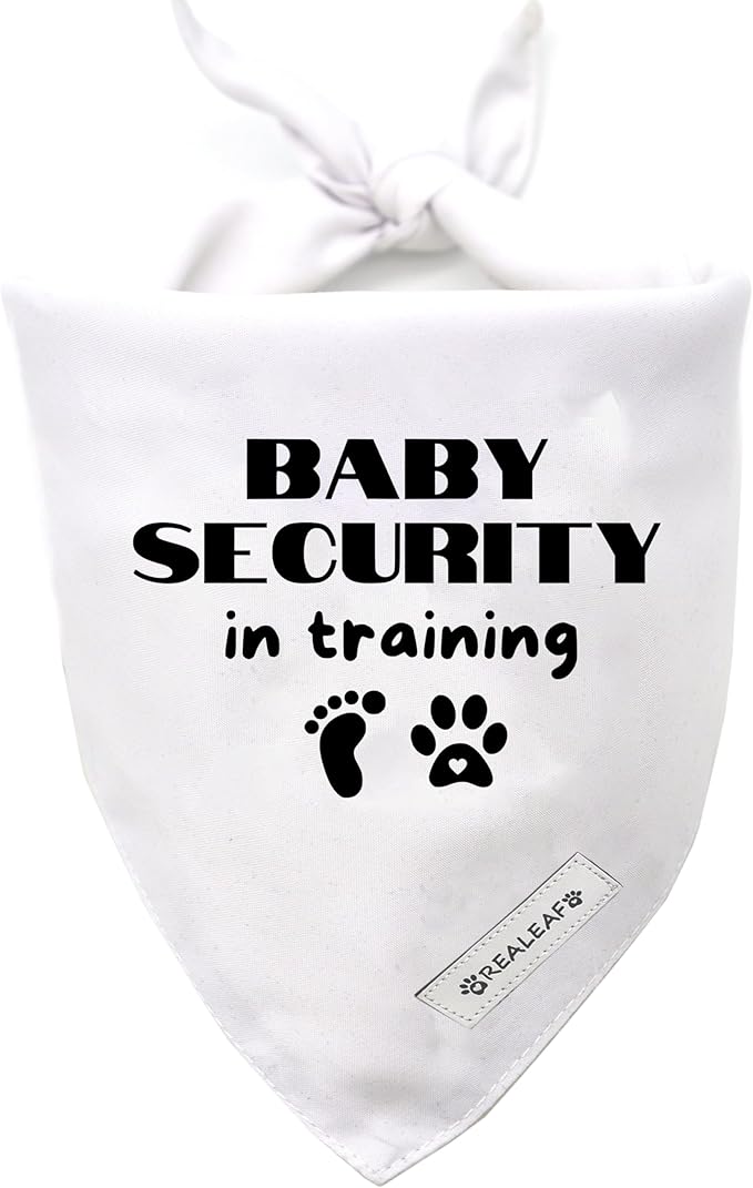 Realeaf Baby Security in Training Dog Bandanas Pet Scarf for Small Dogs Pregnancy Announcement Pet Accessories Pregnancy Reveal Ideas (Baby Security in Training, Small)