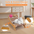 Outamateur Cat Scratching Pad, Cat Scratcher Bed, Cats Mini Chair with Sisal Scratching Ball and Bell, Cats Lounger with Removable Scratching Pad for Indoor Small Pets