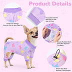 Glittme 2PACK Dog Pajamas Soft Dogs Clothes for Small Medium Dogs Elastic Cats Apparel Breathable Dog Pjs for Puppy