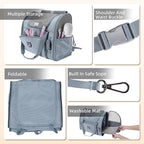 Lollimeow Expandable Cat Carrier Backpack for Large Cats - Airline Approved Pet Carrier Backpack for Small Dogs, Hiking & Travel, Waterproof with Breathable Mesh, 14lbs Capacity (Light Grey, Standard)