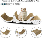 3 in 1 Cat Scratching Board, Reversible Infinity Style Cat Scratcher, Cardboard with Double-Sided Usability,Textures Design U-Shaped Corrugated