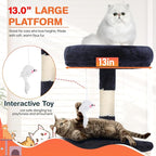 ‌Dopinmin 36" Winter Cat Tree - Plush Multi-Level Indoor Cat Tower with Sisal Scratching Posts & Ramp Plush Condo for Kittens,Dark Gray