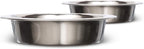Neater Pet Brands 1 Cup (8 oz.) Shallow Stainless Steel Cat Bowls, Set of 2 Neater Feeder Replacement Bowls (Express & Deluxe), Metal Cat Dishes for Food and Water, Whisker Friendly, Dishwasher Safe