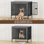 EasyCom Dog Crate Furniture for 1 or 2 Dogs, Heavy Duty Single/Double Dog Crates for Small/Medium/Large Dogs, Dog Kennel Furniture Indoor as TV Stand, Small Size 28.15" L(0-20 Pounds), Dark Grey