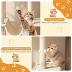 Tangkula Tall Cat Tree, 63 Inch Large Cat Tower with Sisal Scratching Posts, Plush Top Perch, Condo, Hammock, Basket Bed, Dangling Balls & Jumping Platforms for Indoor Cats Large Adult (Beige)