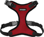Voyager Step-in Pet Harness - All Weather Mesh, Adjustable Step in Harness for Cats and Dogs by Best Pet Supplies - Red/Black Trim, XL
