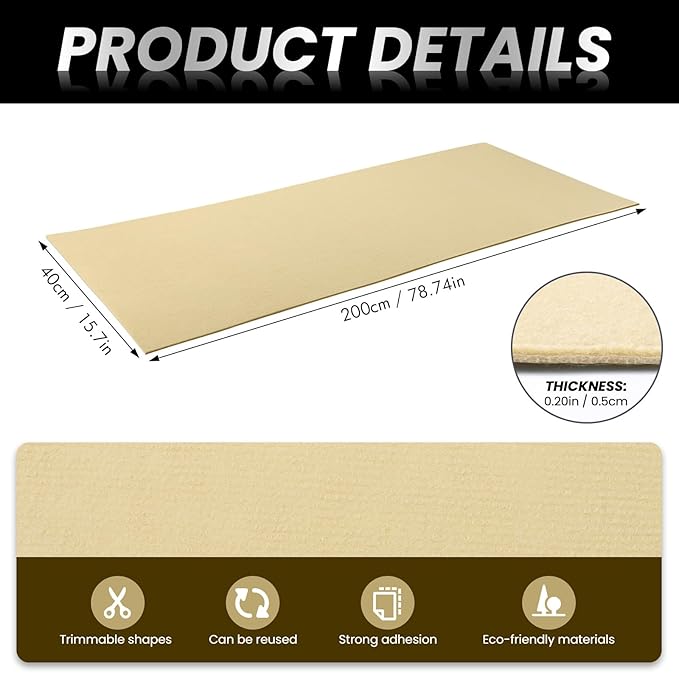 Ultra-Durable Cat Scratch Furniture Protector - 78.7" x 15.8" Self-Adhesive, Scratch-Resistant, No Shedding, Fits Any Furniture, Includes Nano Adhesive and Rotating Nails, Furniture Savior (Beige)