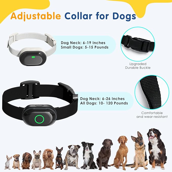 Lychee Training Collar for Two Dogs，One Large(10-120lbs) and One Small (5-50lbs) Sport Dog Correction Shock Collar for Training with 1300FT Remote Control, IPX7 Waterproof and Rechargeable